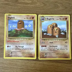 Pokemon TCG Diglett Dugtrio Evolutions 55/108 56/108 - Image 1