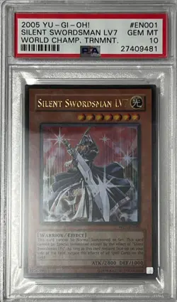 2005 Yu-Gi-Oh! PSA 10 GEM-MT 'Silent Swordsman LV 7' WC5-EN001 ~ULTRA RARE~ - Image 2