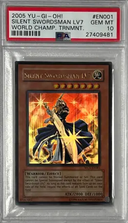 2005 Yu-Gi-Oh! PSA 10 GEM-MT 'Silent Swordsman LV 7' WC5-EN001 ~ULTRA RARE~ - Image 3