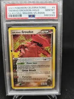 PSA 10 Team Magma's Groudon - 9/95 - Holo - Classic Collection Pokemon Card - Image 1