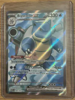 Pokemon TCG Blastoise ex 184/165 Ultra Rare Full Art Holo 330 HP - Image 1