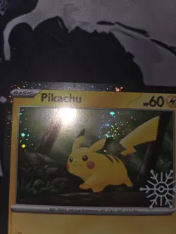Pokemon Pikachu 025/165 Snowflake Stamped Holo With Two Swirls - Image 3