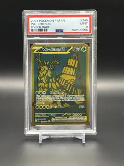 Graded 2024 PSA 9 Paldean Fates Wo-Chien ex Hyper Rare 240/091 Pokemon Card - Image 1