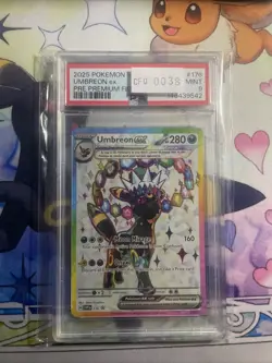 Pokemon 2025 Umbreon ex 176 Prismatic Evolutions Premium Figure Collection PSA 9 - Image 1