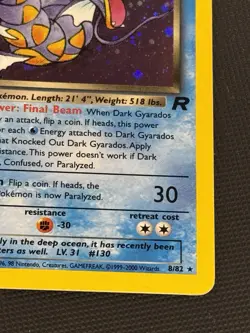 Pokemon TCG Dark Gyarados 8/82 Wotc Rocket 2000 Vintage Card Near Mint - Image 4