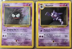 Rare Pokemon TCG Cards Gastly Common 50/102 Haunter Uncommon 29/102 - Image 1