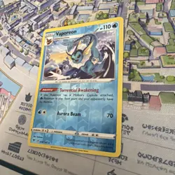 Vaporeon 030/185 Rare Vivid Voltage Pokemon Reverse Holo NM/M - Image 2