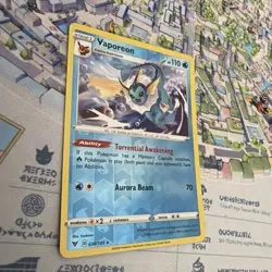 Vaporeon 030/185 Rare Vivid Voltage Pokemon Reverse Holo NM/M - Image 3
