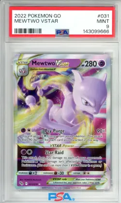 2022 POKEMON GO MEWTWO VSTAR MINT 9 - Image 1