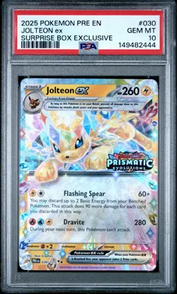 2025 POKEMON PRE EN-PRISMATIC EVOLUTIONS #030 JOLTEON EX PSA 10 - Image 1