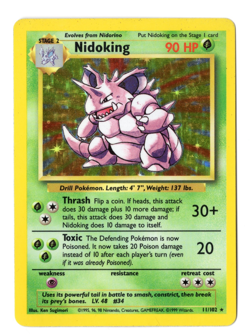Pokemon TCG Nidoking Base Set 11/102 Holo 1999-2000 Wizards Base Set LP/MP - Image 1