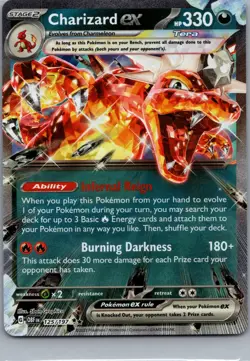Charizard ex 125/197 Obsidian Flames Pokemon TCG Holo Double Rare NM - Image 1