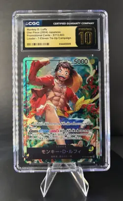2024 ONE PIECE JAPANESE PROMOS 7-ELEVEN CAMPAIGN #003 MONKEY D. LUFFY PSA 10 - Image 1