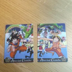 Dragon Ball x One Piece 40th Jump Morinaga Wafer Son Goku & Luffy F/S - Image 1