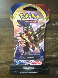 Pokemon TCG: Sleeved 10 Card Booster Pack Sword and Shield Base Set - Image 1
