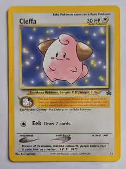 WOTC Pokemon Cleffa Black Star Promo English Regular Vintage Card - Image 1