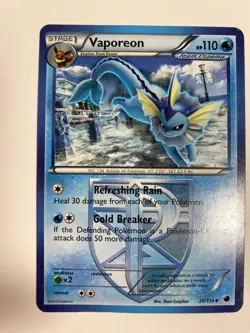 Vaporeon 20/116 Plasma Freeze Team Plasma Pokemon Card 2013 Stage 1 Water - Image 1