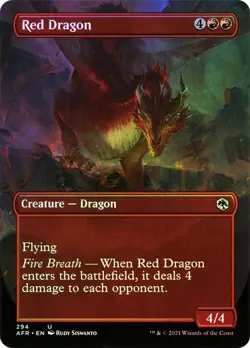 MTG RED DRAGON BORDERLESS FOIL Adventures in the Forgotten Realms NM - Image 1
