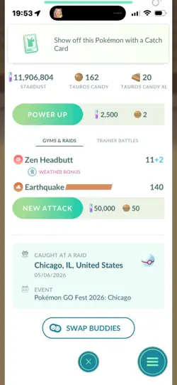 Pokemon Go Shiny Tauros ( Blaze ) - Image 2
