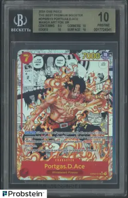2024 One Piece The Best Premium Booster #OP02013 Portgas D.Ace Manga Art BGS 10 - Image 1