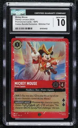 2024-Current Disney Lorcana - P2 Promos Foil Mickey Mouse Pirate Captain #18/P2 - Image 1