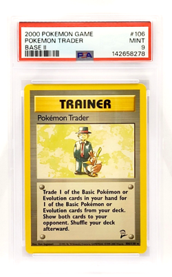 Pokemon Trader 106/130 Rare PSA 9 Base II (2) 2000 Pokemon card M/MINT - Image 1