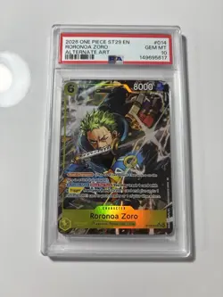 PSA 10 Gem Mint Roronoa Zoro AA ST29-014 Egghead 2026 One Piece Card English - Image 1