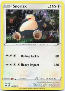 Snorlax (Cosmos Holo) 140/202 Holo P Blister Exclusives Pokemon Holo LP - Image 1