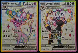 Espeon EX & Umbreon EX SVP 175 176 Pokemon Prismatic Evolutions Promo Near Mint - Image 2