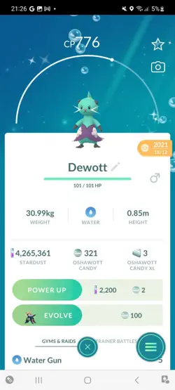 Pokemon Go Shiny Dewott - Image 1