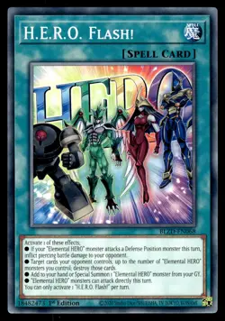 H.E.R.O. FLASH! - BLZD-EN068 Common / Short Print Blazing Dominion Yu-Gi-Oh NM - Image 1