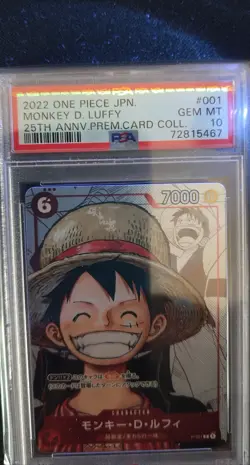 Monkey D.Luffy 25th Anniversary Premium Card Collection #001 Japanese PSA 10 - Image 5