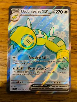 NM! Dudensparce ex (178/159) Journey Together Full Art Ultra Pokemon Card! - Image 1