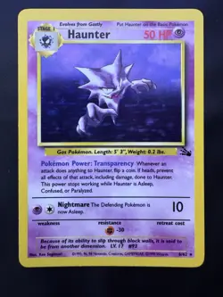 Pokemon Card english Holo Haunter 6/62 Fossil Wizards 1999 Excellent - Image 1