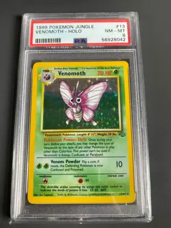 1999 POKEMON JUNGLE #13 VENOMOTH-HOLO PSA 8 - Image 1