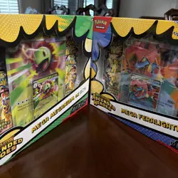 Pokemon Ascended Heroes Factory Sealed Mega Meganium Ex Box & Feraligatr ex Box - Image 1