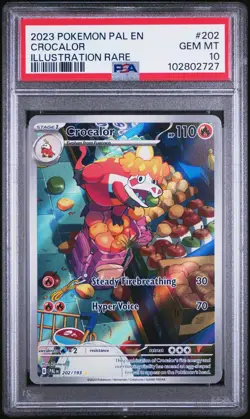 2023 POKEMON PAL EN-PALDEA EVOLVED ILLUSTRATION RARE #202 CROCALOR PSA 10 *Crack - Image 1