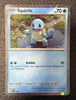Pokemon Squirtle Black Star Promo SVP 048 Cosmos Holo SWIRL!! NM - Image 2