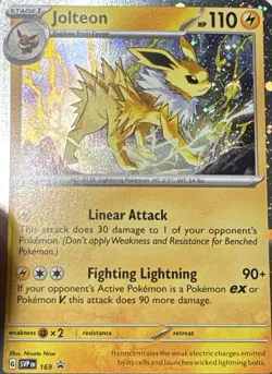 Jolteon (Cosmos Holo) Swirl Rare Scarlet & Violet Promo 169 Pokemon Near Mint - Image 1