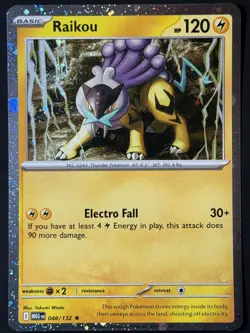 Raikou 048/132 Mega Evolution Promo Cosmo Holo NM Double SWIRL 🌀 Pokemon TCG - Image 2
