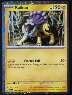 Raikou 048/132 Mega Evolution Promo Cosmo Holo NM Double SWIRL 🌀 Pokemon TCG - Image 3