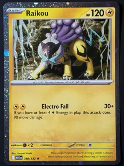 Raikou 048/132 Mega Evolution Promo Cosmo Holo NM Double SWIRL 🌀 Pokemon TCG - Image 4