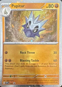 Pupitar 120 Cosmo Holo Promo Scarlet & Violet Pokemon Near Mint SWIRL - Image 2