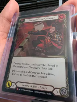 Flesh and Blood FAB Command and Conquer Rainbow Foil Arcane Rising ARC159 - Image 1