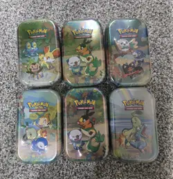 (6) Pokemon TCG Celebrations Mini Tin KANTO STARTERS Factory Sealed New - Image 1