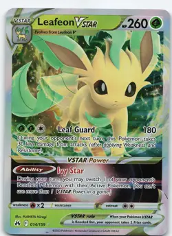 Leafeon VSTAR 014/159 Ultra Rare Holo Crown Zenith NM Pokemon - Image 1