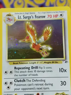 Pokemon TCG Gym Heroes Lt. Surge's Fearow 007/132 Unlimited HoloRare Very Clean! - Image 4