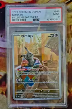 Mimikyu 075 Black Star Promo Paldean Fates PSA 9 Mint Card - Image 1