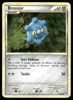 Pokemon Cards Bronzor 58/102 HGSS Triumphant Common LP *2 - Image 1