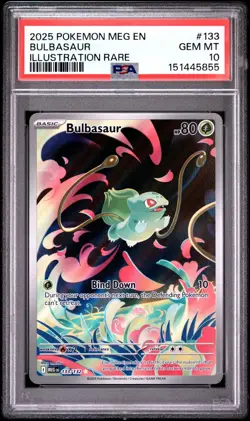 PSA 10 BULBASAUR 133/132 ILLUSTRATION RARE MEGA EVOLUTION POKEMON 🍃 - Image 1